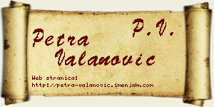 Petra Valanović vizit kartica